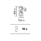 Gardinia Pencil Pleat Hooks For Curtain Rings, 10 3.06x1.38, Clear Glass