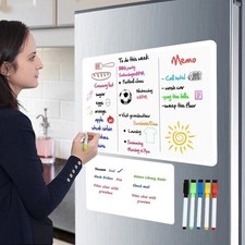 A3+A4 Magnetic Dry Erase Board Fridge Markers WhiteBoard Sheet Kitchen Erasable