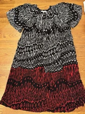 Go Softly Patio Dress Sz M Rayon Made In India Vintage Kaftan Muumuu Lounge EUC