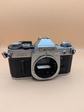 Canon AE-1 Silver 35mm SLR Film Camera Body Tested Working With Speedlight