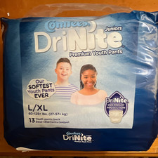 Comfees DriNite Juniors Pants L/XL Overnight 13 Ct Youth 60-125 lb