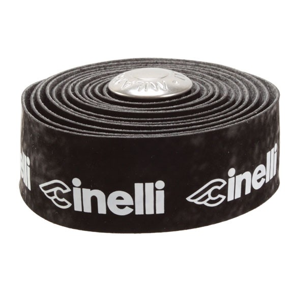Cinelli Velvet Logo Handlebar Tape - Black Polyurethane & Velvet for Drop Bars