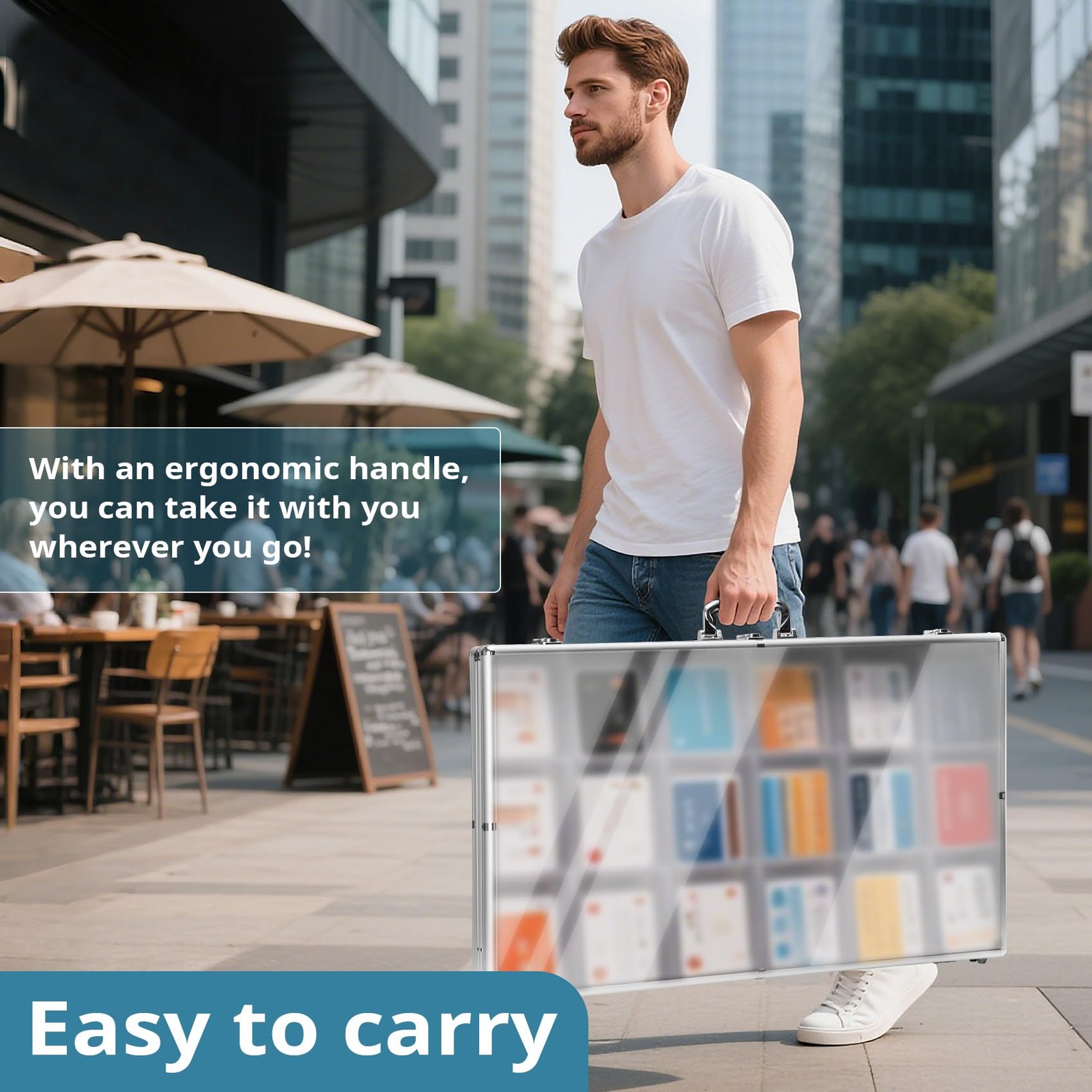 34"x22" Portable Trade Show Display Case for Trade Shows & Table Top Card