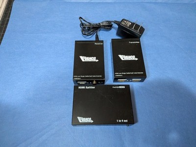 Vanco HDMI Extend Over Ethernet-Transmitter, Receiver, Splitter & 1 Power Supply