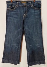 David Kahn Womens Straight Leg Denim Capri Size 30 Made In The USA 98% Pima Cott