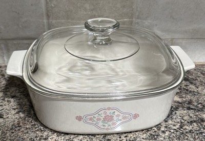 CORNING WARE  ENGLISH BREAKFAST  A- 2 -B  2 LT. W / AMBER LID A2B Roses Floral