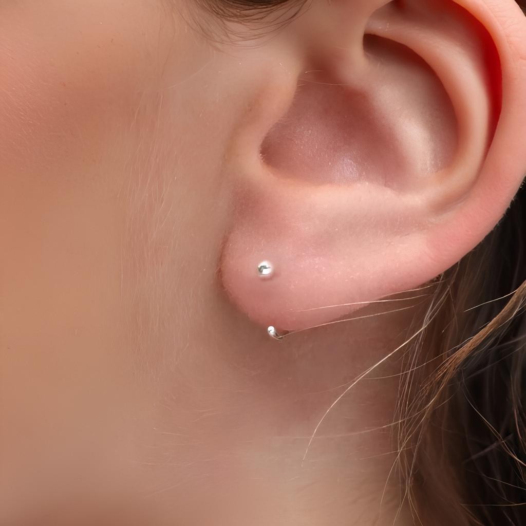 Pull Thru Earring 7mm Nose Ring Thin 925 Sterling Silver Body Piercing Jewellery