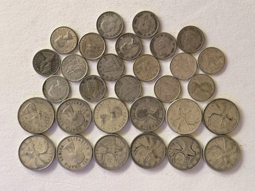 Canadian Silver Dimes (18ct)  and Quarters (12ct)