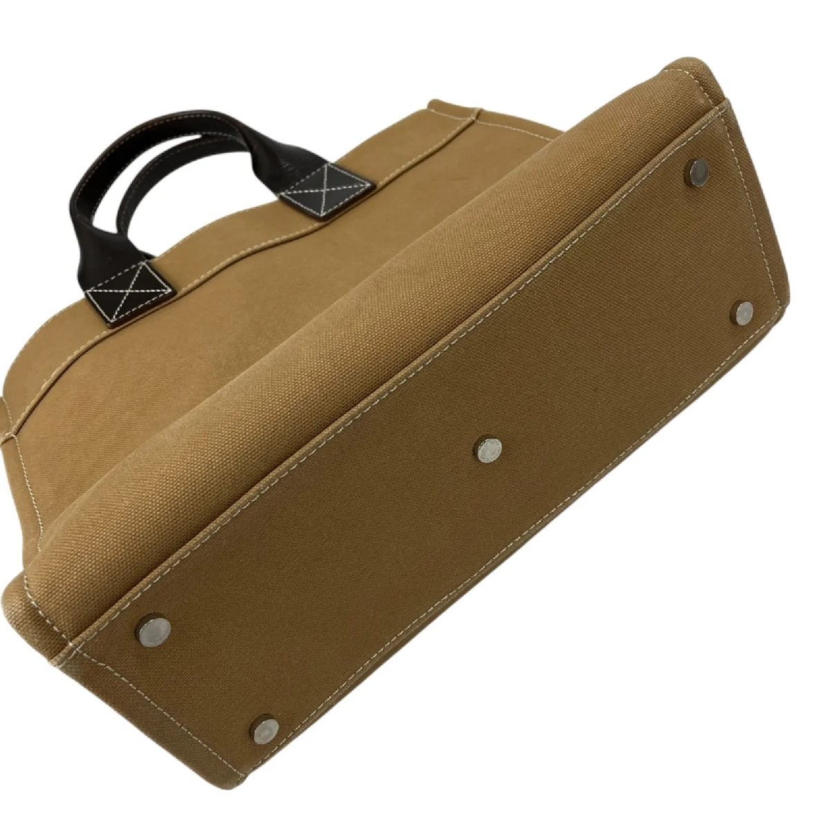 Auth BURBERRY BLUE LABEL Tote Bag Canvas Camel Leather Handles Womens thumbnail 7