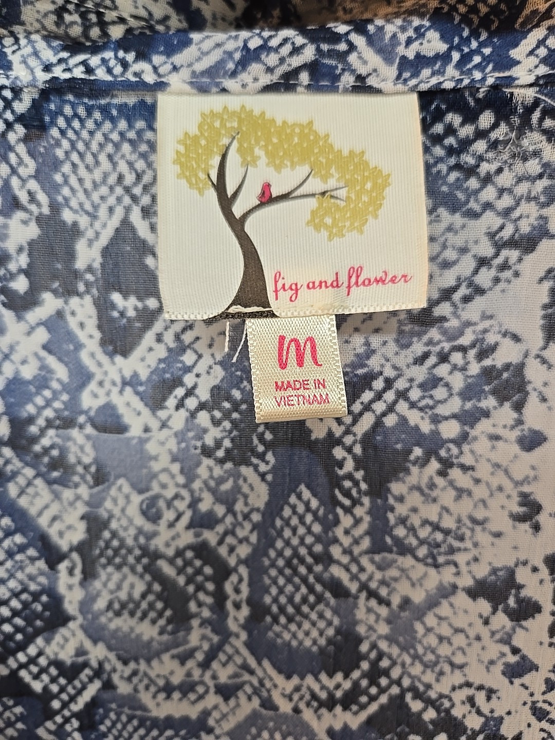 Fig And Flower Button Down Mixed Printed Shirt Si… - image 2