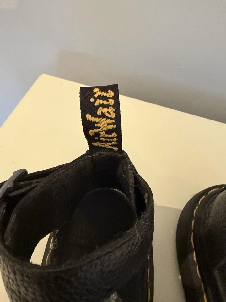 Dr. Sandalias de plataforma Martens Blaire, negras, para mujer 6, EU 37, cuero vegano Foto 4 de 4