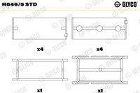 Glyco Kurbelwellenlager H046/5 Std FüR Volvo Renault Laguna Aluminium 1 Safrane