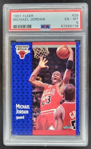 1991-92 Fleer Michael Jordan #29 PSA 6 Chicago Bulls DD5