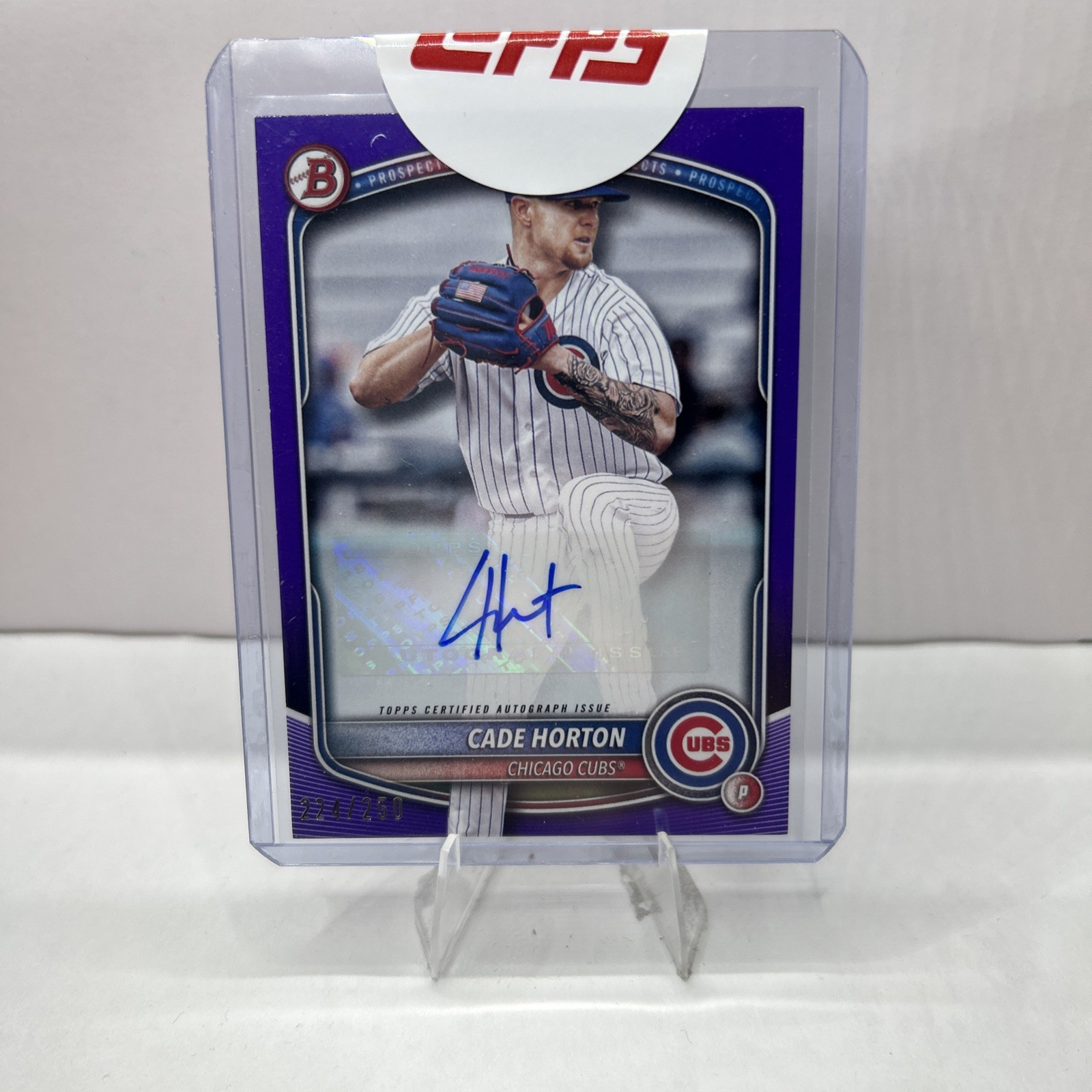 Cade Horton 2025 Bowman Paper Prospect Purple Auto /250 BPA-CHO