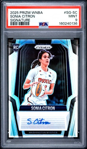 2025 Panini Prizm WNBA Sonia Citron RC Rookie Auto Autograph Silver PSA 9