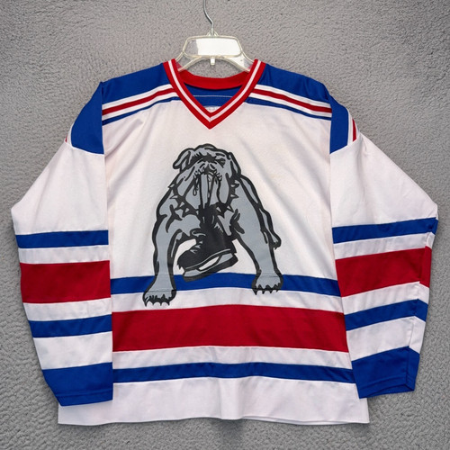 Athletic Sewing Hockey Jersey Youth L/XL White Bulldog Chicago Park District
