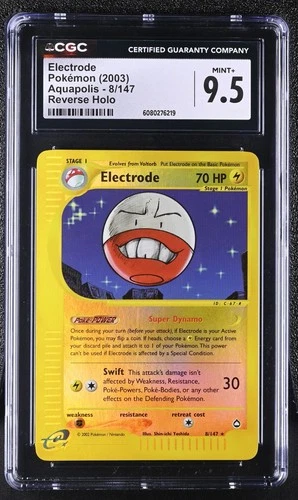Pokémon 2003 Electrode Reverse Holo Aquapolis #8 CGC 9.5