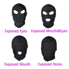 Spandex Face Mask Head Hood Headgear Eye Mask Bondage Open Eye Mouth BDSM Slave