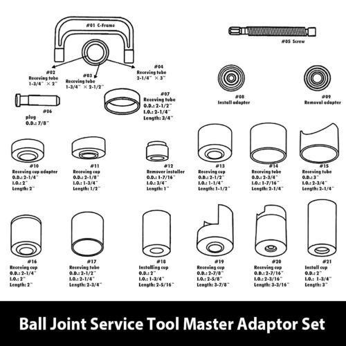 21Pcs Ball Joint Press Remover Installer & Removal Tool Kit Ball Joint Separator - Picture 6 of 10