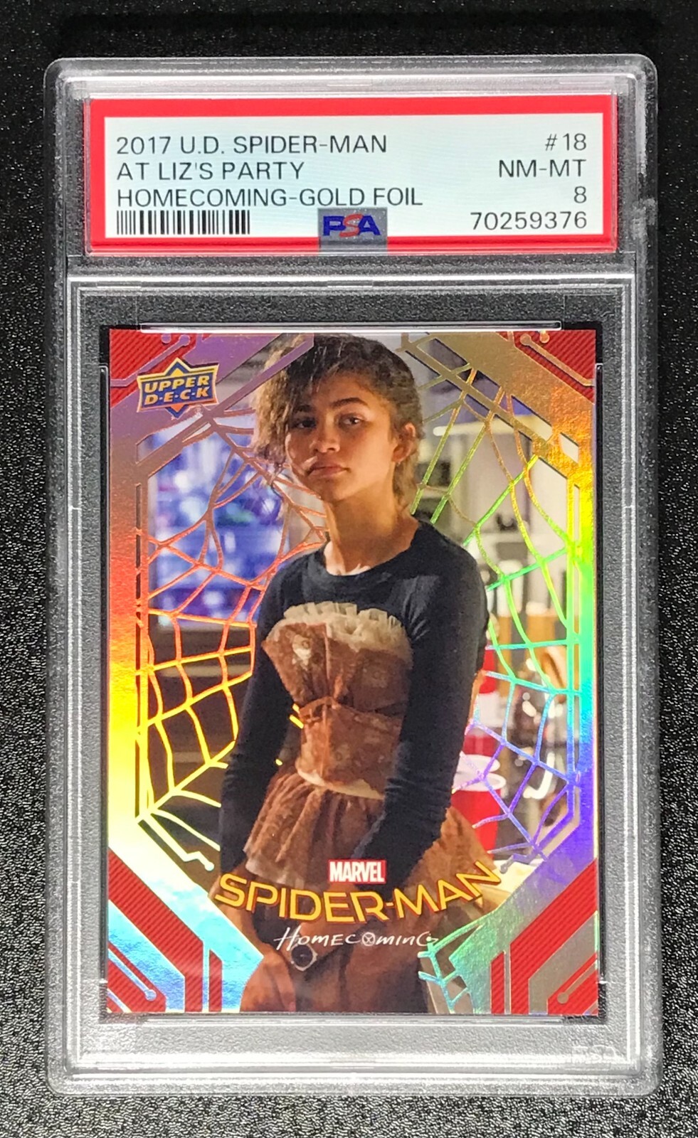 2017 Marvel Spider-Man Homecoming🔥 ZENDAYA ePACK ACHIEVEMENT GOLD FOIL PSA  8 🔥 – IBBY