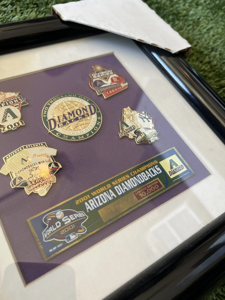 Arizona Diamondbacks 2001 World Champion Pin Set Picture Frame - Image 2 of 4