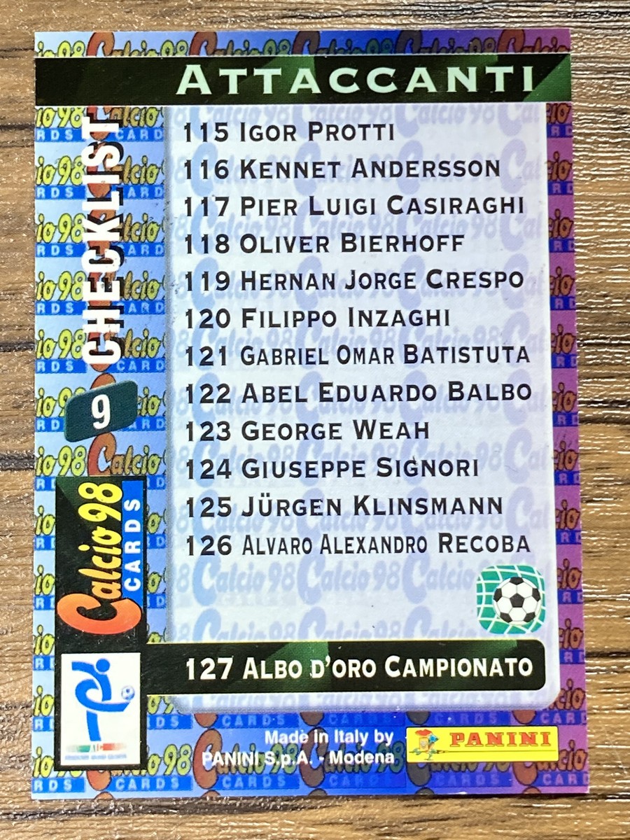 Free Shipping! Panini Card Calcio 98 1998 Serie A #9