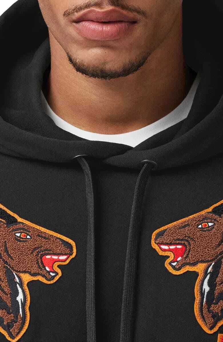 NWT BURBERRY Carson Varsity Appliqué Cotton Felpa con cappuccio da uomo Small S $ 780