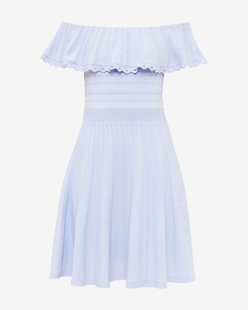 ted baker blue off the shoulder dress