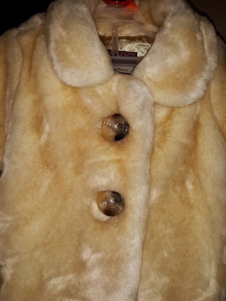 ABRIGO ANTIGUO AZUL MARINO BEBÉ NIÑA 18-24 MESES PIEL SINTÉTICA FORRADO SATINADO USADO 1X SOMBRERO BUFANDA GRATIS Foto 2 de 4