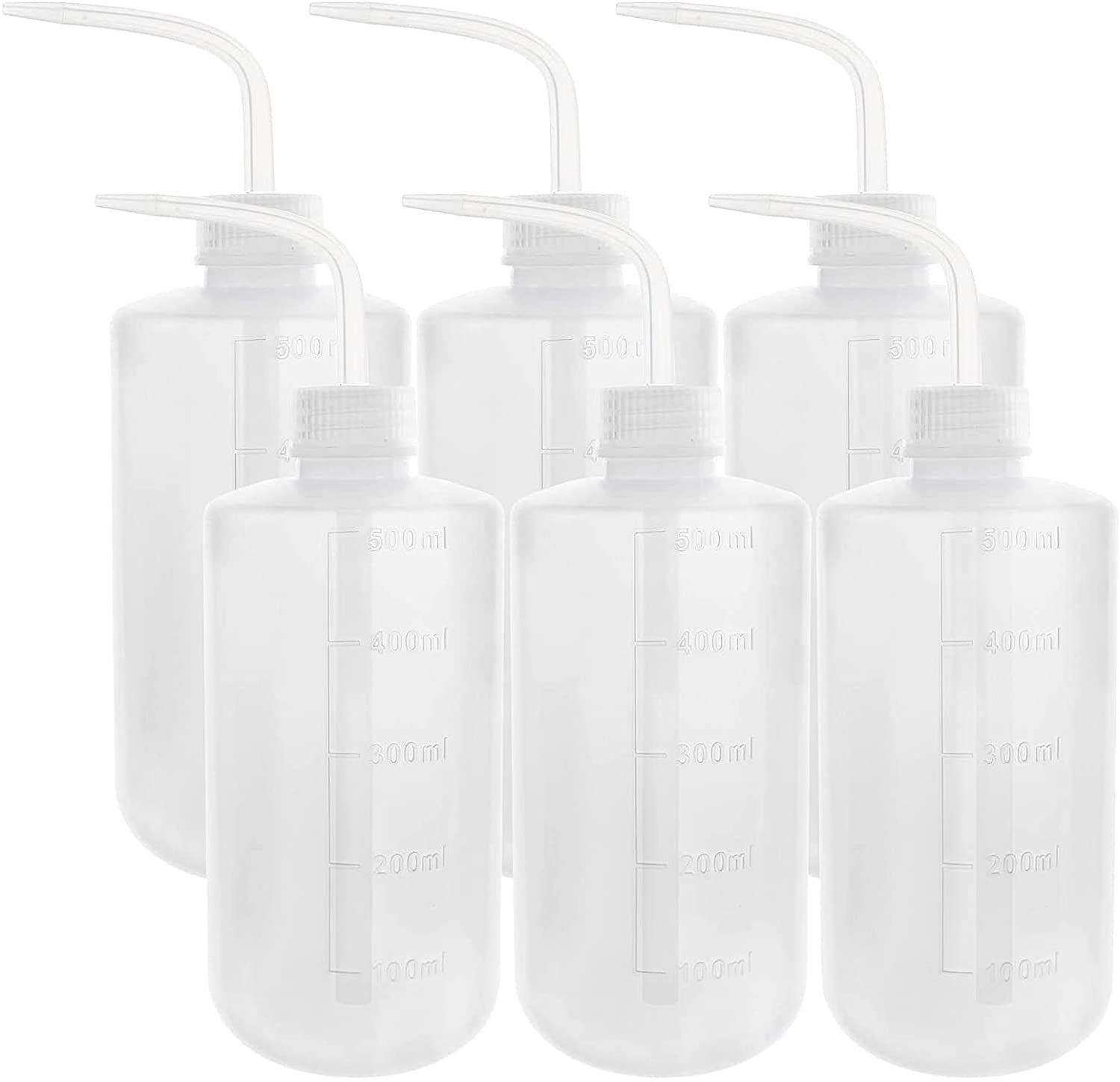 6pcs Plastic Safety WashBottle Lab Squeeze Bottle,500ml LDPE Squirt