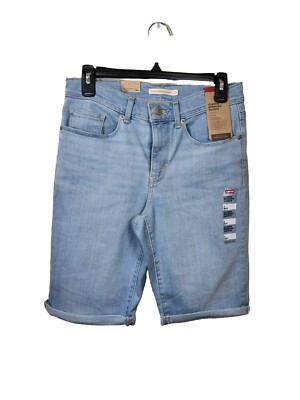 Levi's Womens Size W 27 Mid Rise classic Bermuda Denim Jean Shorts NWT  --24