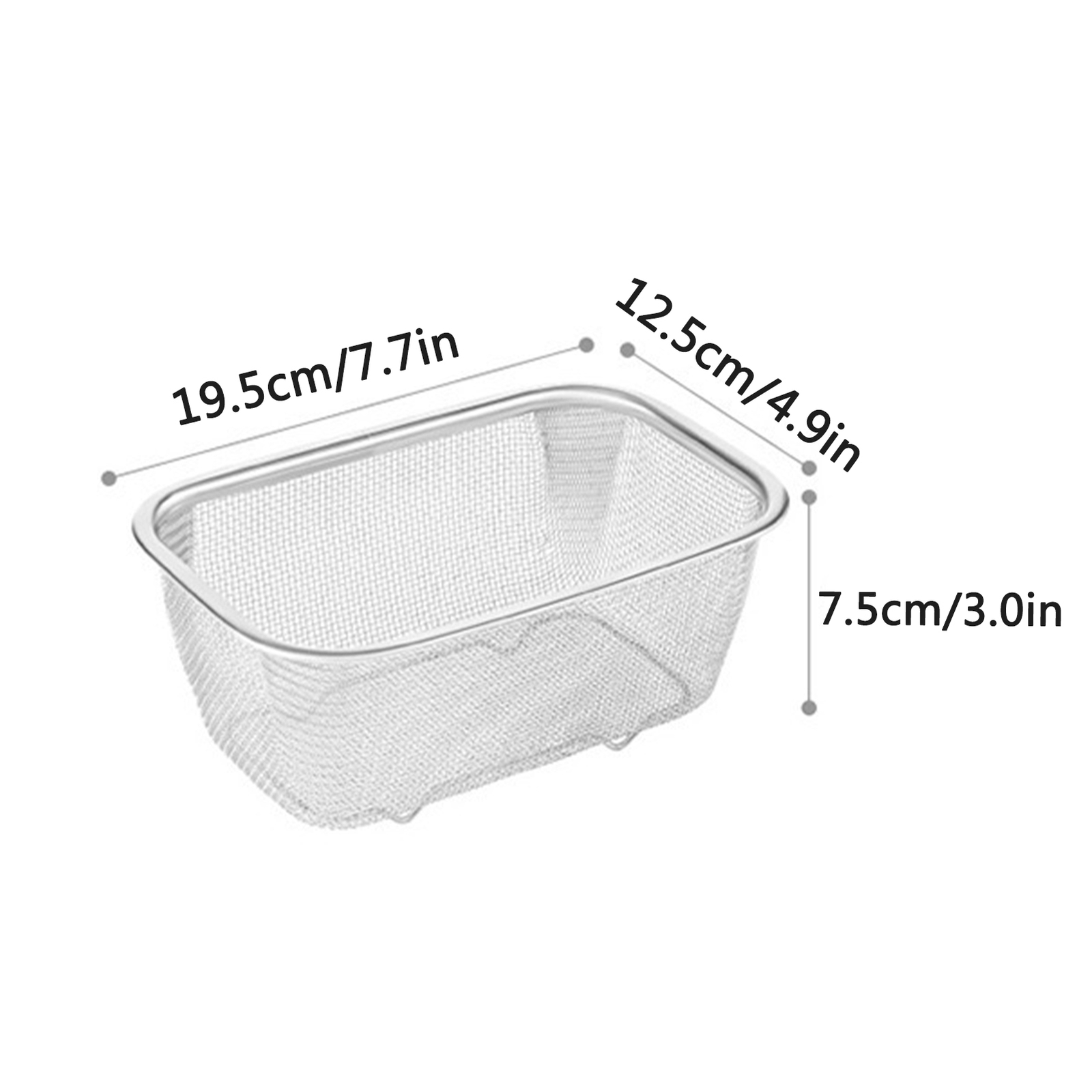 Rectangle Fine Mesh Fryer Basket for Chips and Kitchen Strainer