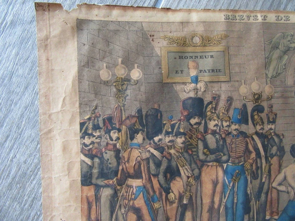 Escrime Brevet de contre-pointe décerné à Jacques Barrou voltigeur régiment 1842 - Photo 3/4