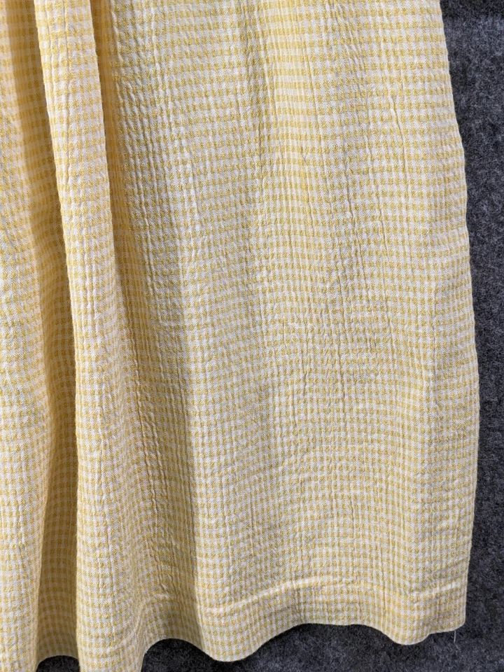 Vestido De Colección Ediciones Raras Niñas Niño 4T Amarillo Blanco Cuadros Seersucker Cinta de Encaje Foto 4 de 4