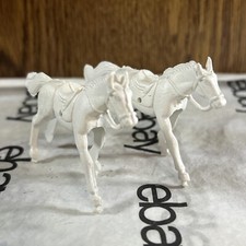 Vintage Cowboy and Indian Plastic 1970's Horse Lot of 2 White Horses