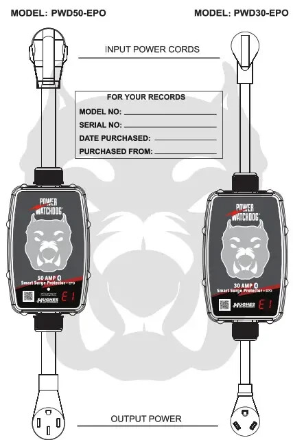 Hughes Autoformers PWD50-EPO-H Power Watchdog Smart Bluetooth Surge Protector Plus EPO with Auto