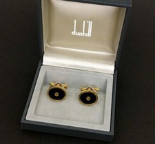 Dunhill d Logo Gold Tone Cuff Links /6P1655