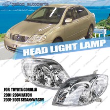 Pair LH+RH Head Light Lamp For Toyota Corolla (01~04 Hatch) (01~07 Sedan Wagon)