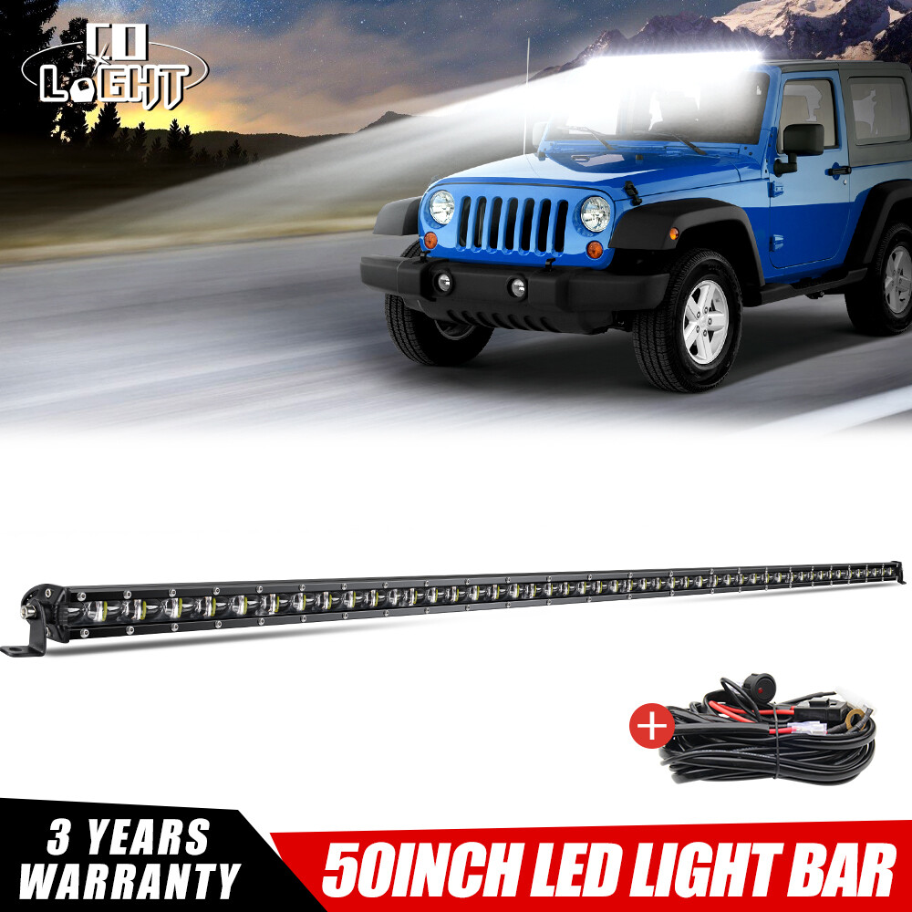 50 INCH LED Light Bar Flood Spot Combo +Wire For Jeep Wrangler JK TJ CJ Offroad