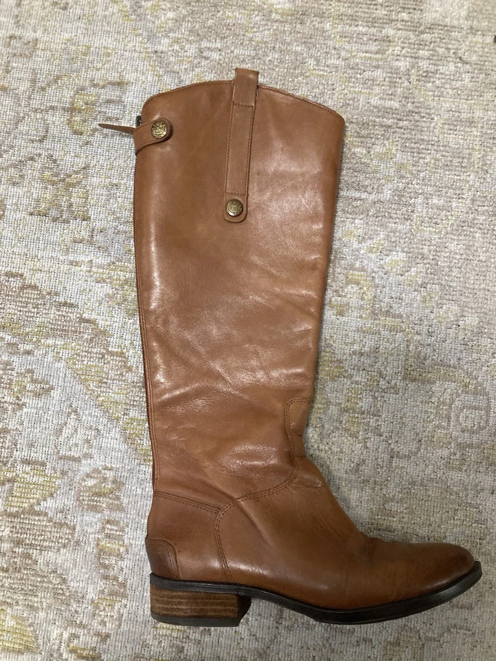 Sam Edelman Penny Leather Tall Riding Equestrian Boho Brown Boots Size 10 - Image 3 of 4