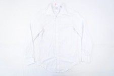 CALVIN KLEIN CK STEEL WHITE SMALL 32/33 HERRINGBONE BUTTON FRONT SHIRT PREOWNED