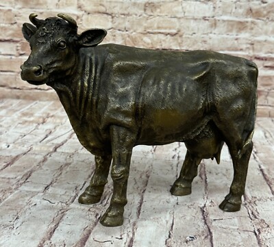 Handgemacht Detaillierte Kuh Bronze Museum Qualität Tier Kunstwerk Bronze Statue