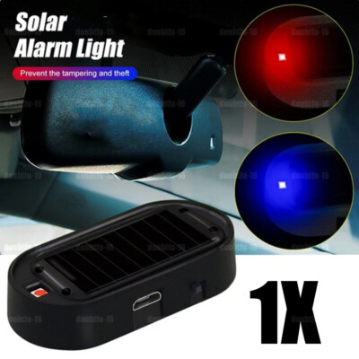 G · PEH Car Solar Power Simulated Dummy Alarm Warning Anti-Theft LED Flashing Security Light With USB Port (Blue) In | Whizz Alarm Accessories - Foto 9