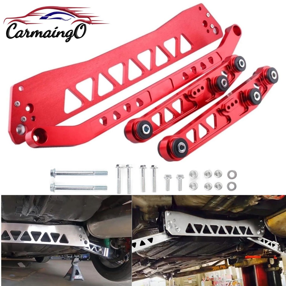 Kit Bras De Carénage Arrière Réglable Honda Civic 92-95 Acura Integra - Rouge - Neuf
