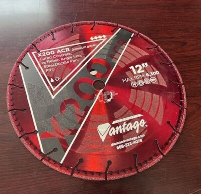 Diamond Vantage Concrete Cutting Disc X200 ACR 12'' blade rebar