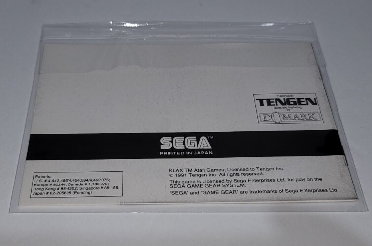 Notice De Jeu Klax Pour Sega Game Gear - Version Multilingue Dont Français - Bon état (quelques Traces)