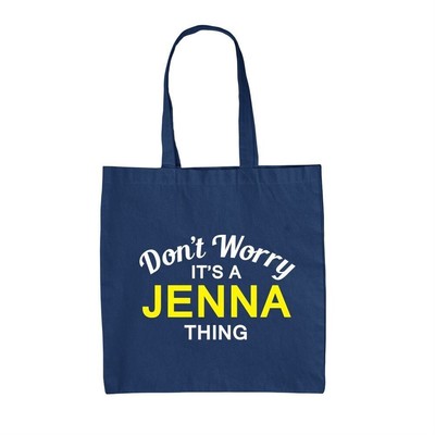 Don'T Worry It's A Jenna Sache - Leinen Tragetasche - Familienname Eigener Name