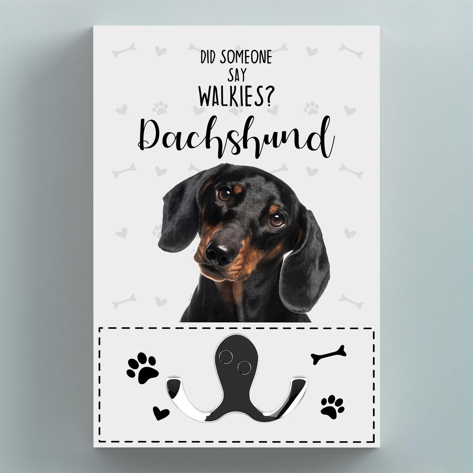 Walkies Dachshund Themed Wall Hung Lead Hook Dog Breed Lead Holder Wall Hook