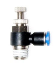  Flow Control, fitting 1/4 NPT x 1/4  tube, Push to connect  Meter Out