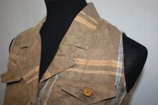 VTG Compagnie EXPRESS Ramie/Cotton Lt Brown Plaid Sleeveless Dress Sz 1/2